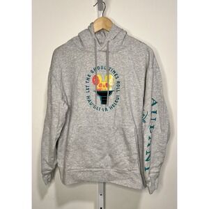 Disney Aulani Resort Let the Ghoul Times Roll Embroidered Grey Pullover Hoodie M